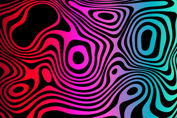 Abstract colored lines on a white background. Geometric lines curved in the form of waves. Vector illustration. Eps 10