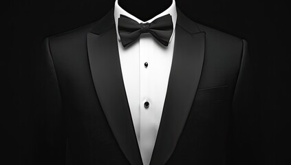 A Sophisticated Silhouette  A Timeless Black Tuxedo's Elegant and Discreet Presentation
