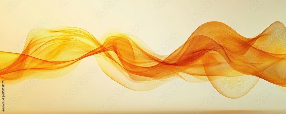 Poster abstract orange fluid wave pattern on light background