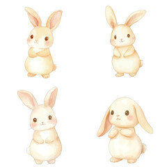 bunny watercolor illustration concept for kids