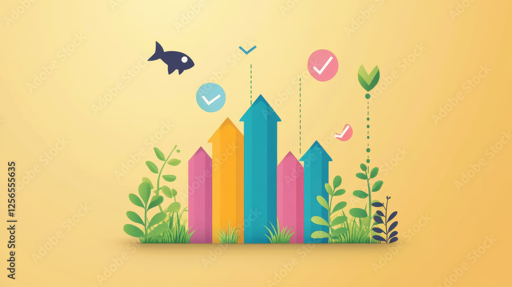 Poster vector version. growth graph for design and business concept. jpeg version is also available