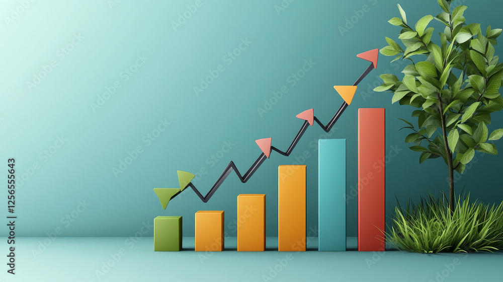 Poster vector version. growth graph for design and business concept. jpeg version is also available
