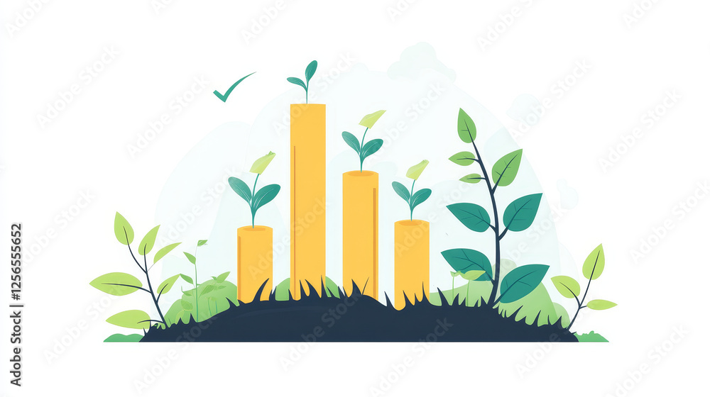 Poster vector version. growth graph for design and business concept. jpeg version is also available