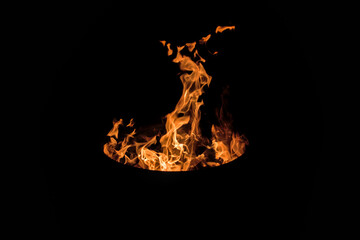 Isolated fire from a bondfire