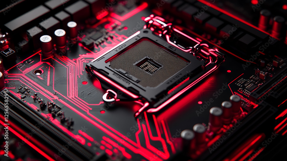 Poster motherboard computer heart for love concept design. vector version also available in gallery
