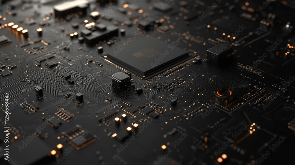 Poster motherboard computer heart for love concept design. vector version also available in gallery