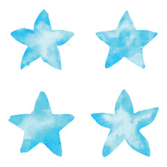 Star watercolor hand drawn set