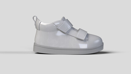 white baby shoe on white background