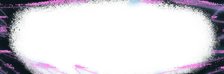 Grunge Graffiti Frame. Retro street art. Halftone dirty pattern. Vector contemporary design.