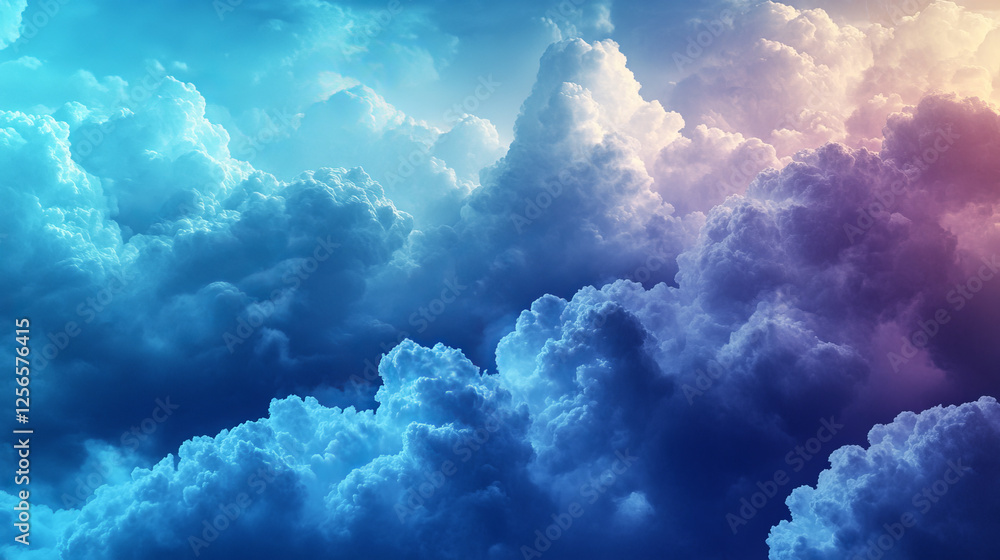Poster cloud technologies vector banner. concept of online storage and remote access from mobile devices wi