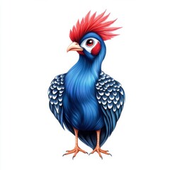 Fototapeta premium Colorful and Vibrant Bird with Blue Feathers and Red Crest, Ideal for Illustrations and Art Projects