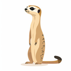 Illustration of a meercat white background