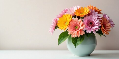 Fototapeta premium Group of flowers in a vase, elegance, decor