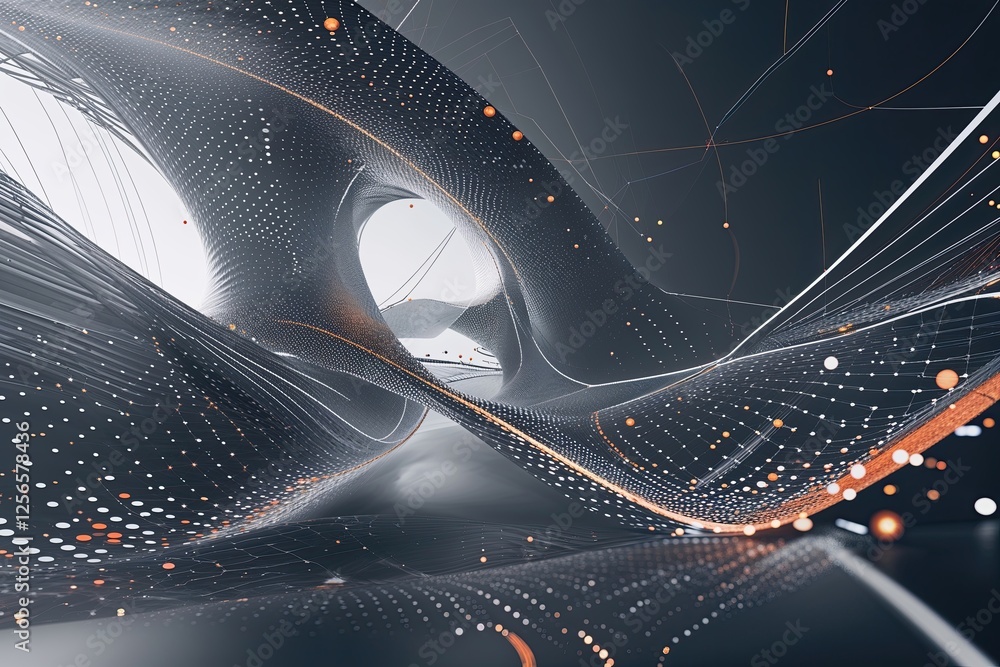 Poster future network design through digital abstract curves and dots for holistic connectivity