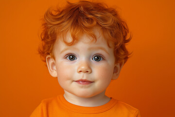Naklejka premium red haired ginger kid isolated