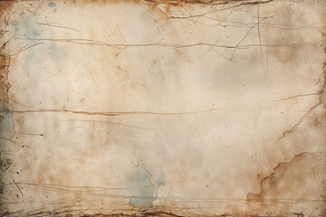 Light Cream Distressed Vintage Textured Paper with Watercolor Overlay and Scratches