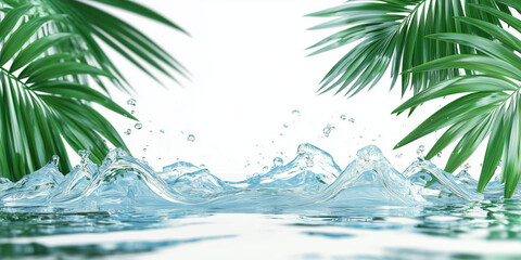 Water with palm trees