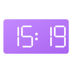 Purple smartwatch interface displaying 15:19 vector on white background, modern digital design.