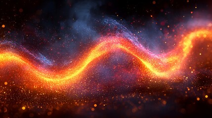 Abstract fire and smoke waves in dark background. Possible use  stock photo