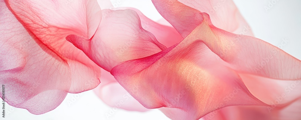 Poster delicate flow of pink fabric creating elegant abstract shapes