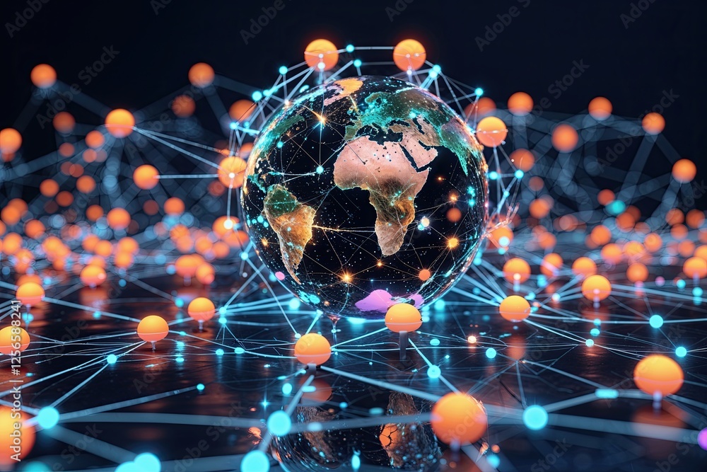 Poster interactive technology visualizations exploring abstract data connections in the digital age