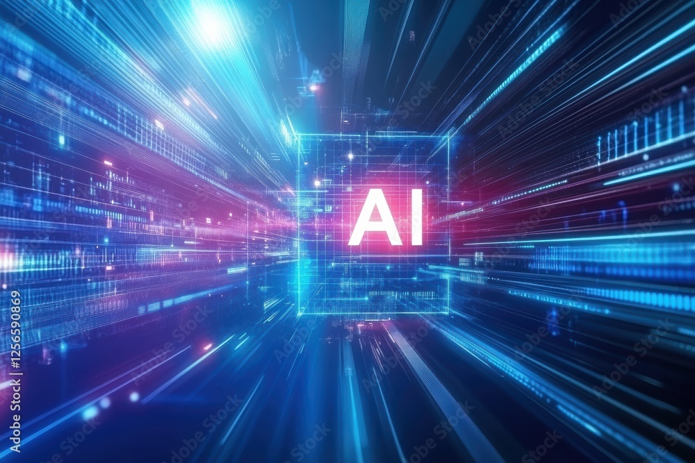 Aufkleber dynamic graphic layout promoting artificial intelligence advancements in digital technology