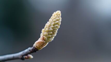 Naklejka premium Close-up of a spring bud on a branch