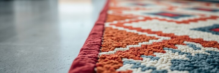 Decorative rug in a cozy setting showcasing intricate patterns on a smooth floor