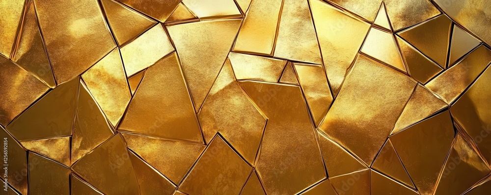 Poster geometric gold shapes creating abstract textured pattern