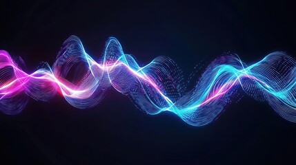 Obraz premium Abstract Pink And Blue Energy Wave Background