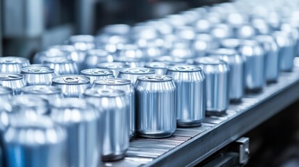 Obraz premium Aluminum Cans On Production Line