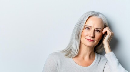 Fototapeta premium Thoughtful Mature Woman Portrait