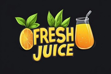 Fresh juice logo design featuring bright orange and green elements for a vibrant beverage brand