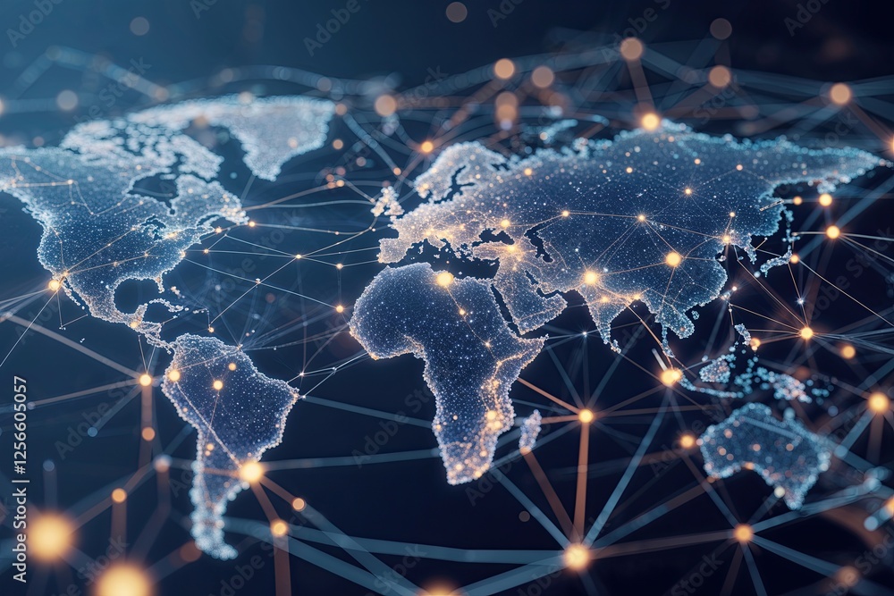 Poster dynamic global networking framework with abstract geometric visualizations