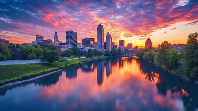 Tulsa Skyline at Sunrise: A Breathtaking Reflection