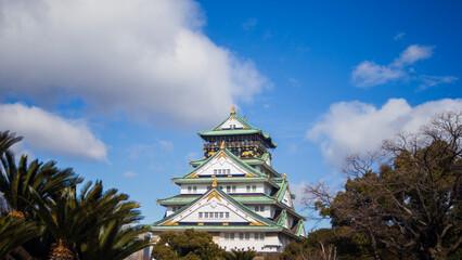 Osaka Castle in Osaka Japan. Osaka Castle is one of Japan's most famous landmarks.