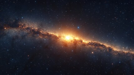 Fototapeta premium Stunning view of a galaxy with vibrant colors and bright stars, showcasing cosmic beauty and depth
