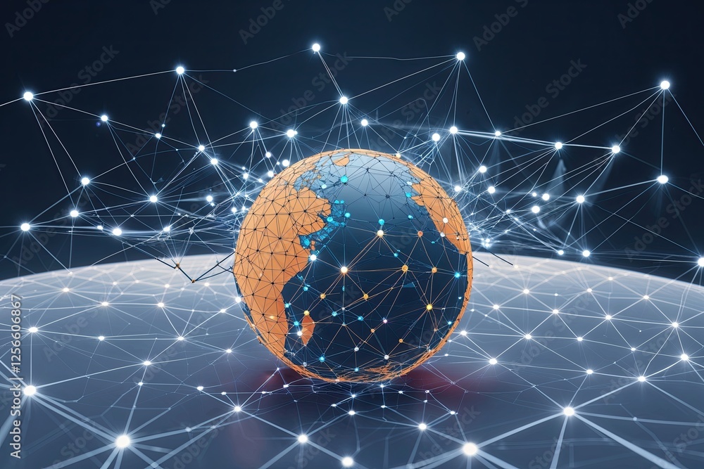 Poster dynamic global networking framework with abstract geometric visualizations