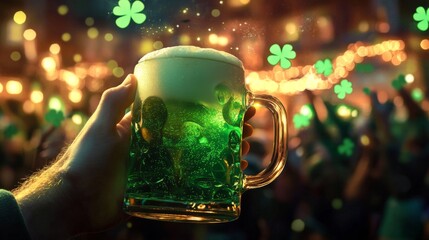 Celebrate with green beer and festive decorations at a lively gathering during St. Patrick's Day festivities this spring