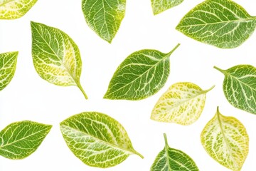 isolated young jujube leaves on white