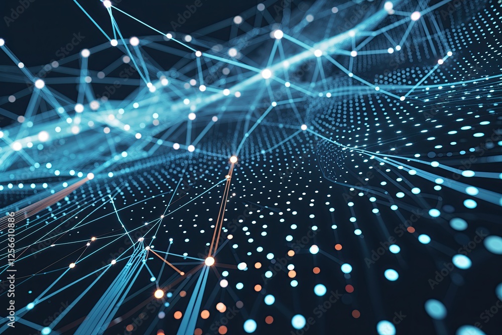 Poster futuristic abstract lines and dotted backgrounds for digital connections and advanced data technolog