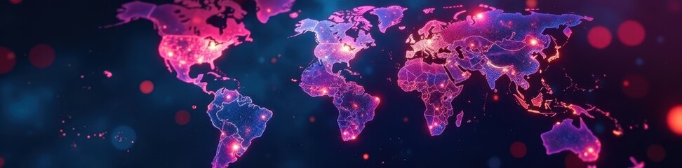 Global network, North American hub highlighted, global, sphere, communication