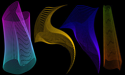 Abstract background with geometric wave lines. Futuristic geometric shapes. Illustration of...