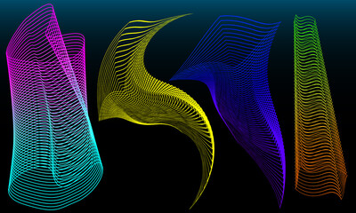 Abstract background with geometric wave lines. Futuristic geometric shapes. Illustration of...