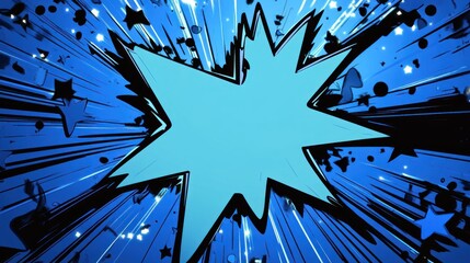 Blue starburst comic explosion background