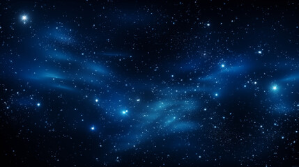 Obraz premium Particules scintillantes et brillantes volant sur fond sombre, noir. Lumière bleuté, paillettes dorées, argentées et flou. Fond pour bannière, création graphique. 