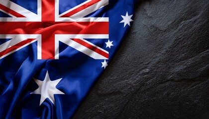 happy australia day concept australian flag against dark stone background 26 january