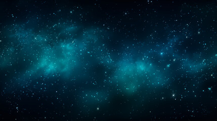 Particules scintillantes et brillantes volant sur fond sombre, noir. Lumière verte, paillettes dorées, argentées et flou. Fond pour bannière, création graphique