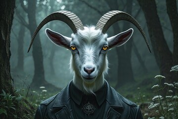 Surreal Goat Artwork Exploring Dark Narratives and Occult Themes