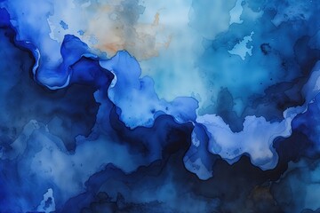 Obraz premium Luminous Vintage Watercolor Gradients with Soft Royal Blue Background and Textured Organic Ambiance